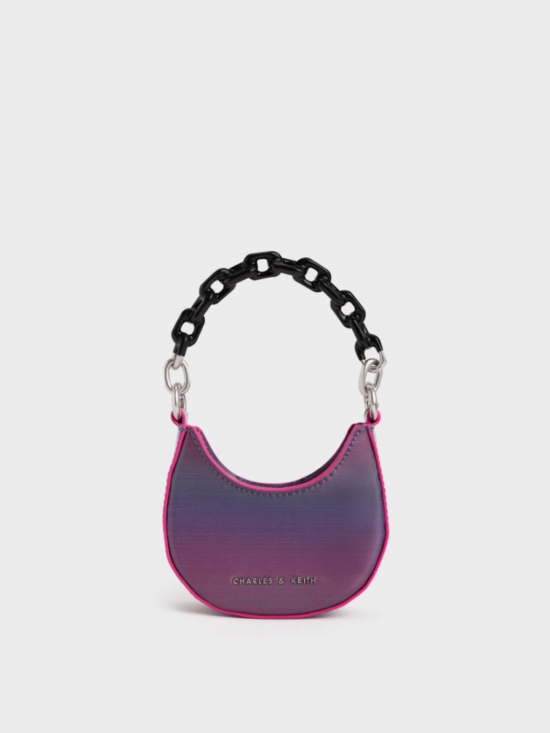 μίνι τσάντες Charles And Keith Koi Chain Handle Ombre παγώνι | 96183-XRGO
