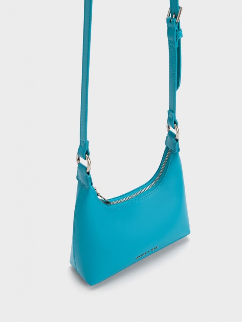 τσάντεσ ώμου Charles And Keith Koi Chain Handle μπλε | 61579-BZXK