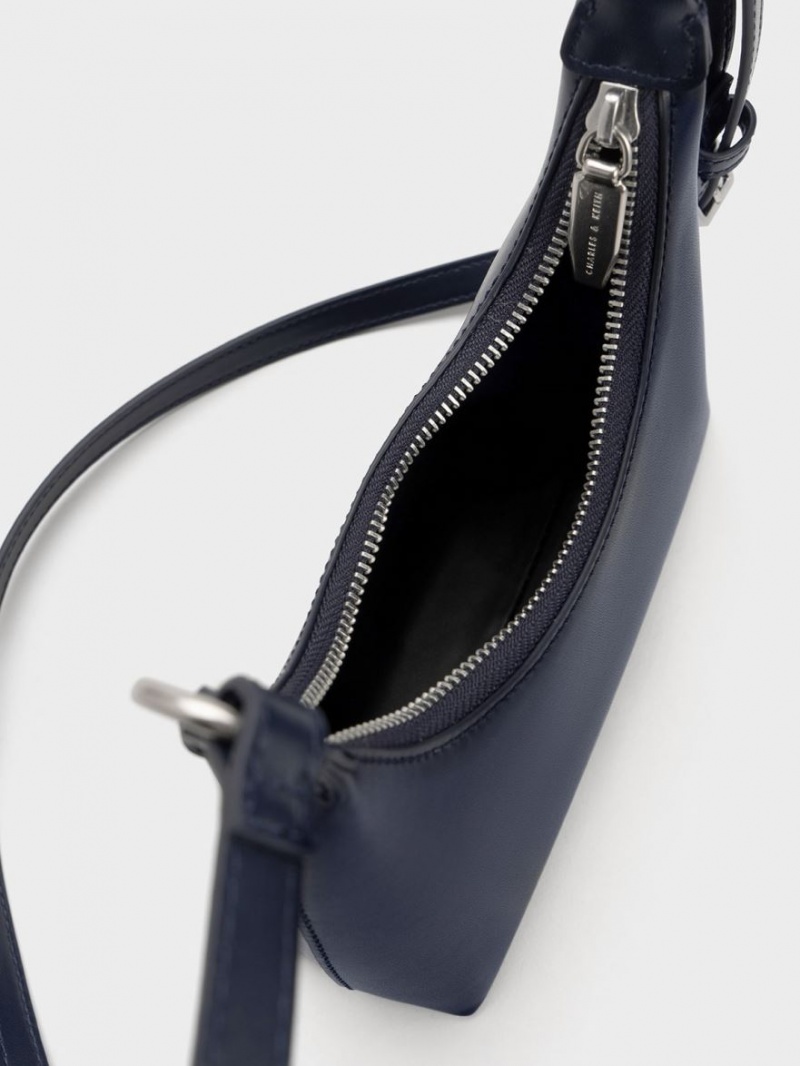 τσάντεσ ώμου Charles And Keith Koi Chain Handle σκουρο μπλε | 70268-PIOJ