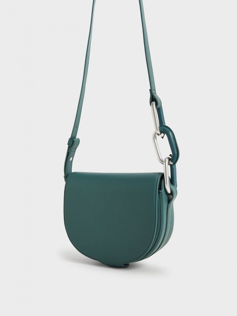 τσάντεσ χιαστί Charles And Keith Kora Saddle πρασινο | 72351-EFOP