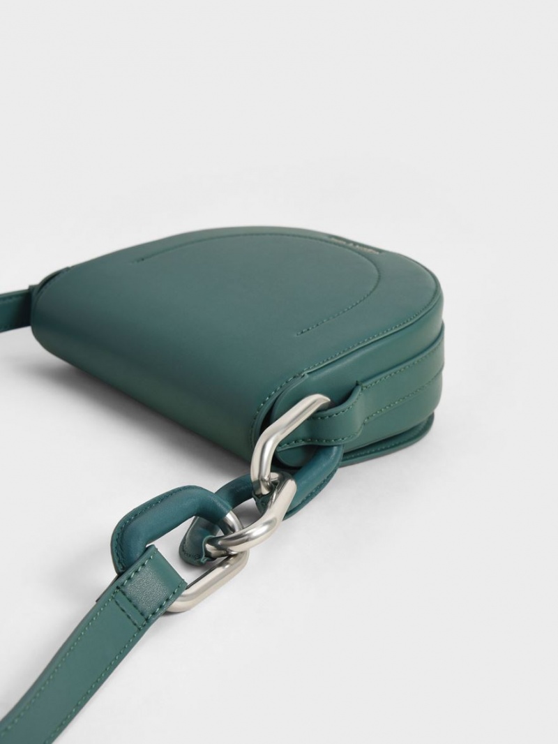 τσάντεσ χιαστί Charles And Keith Kora Saddle πρασινο | 72351-EFOP