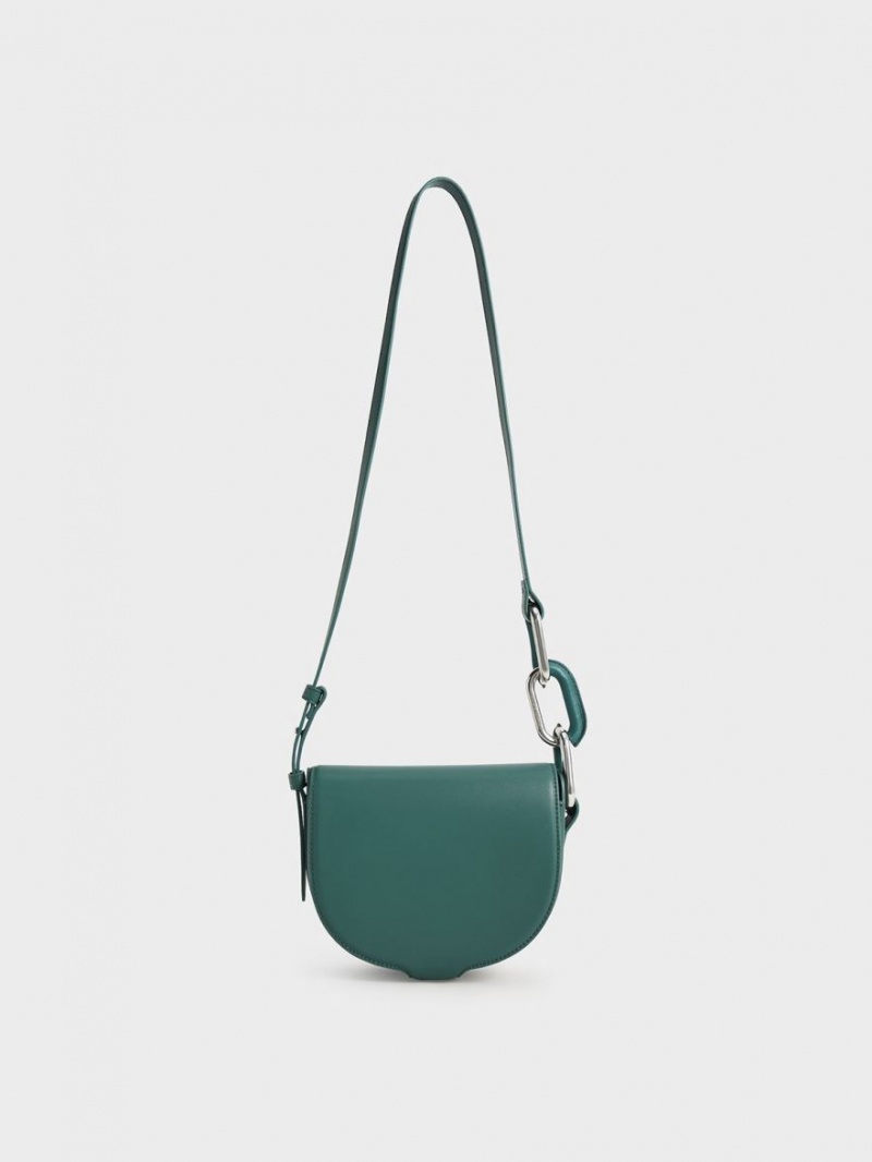 τσάντεσ χιαστί Charles And Keith Kora Saddle πρασινο | 72351-EFOP