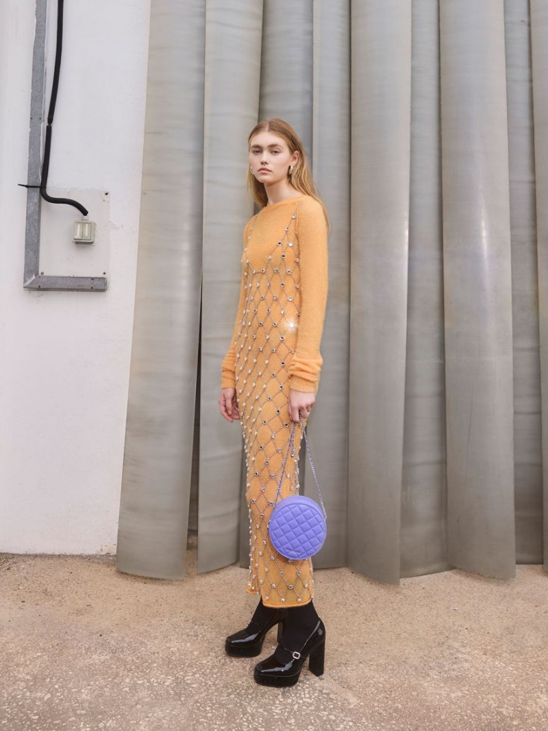 τσάντεσ ώμου Charles And Keith Kwan Καπιτονέ Circle μωβ | 96072-VOMF