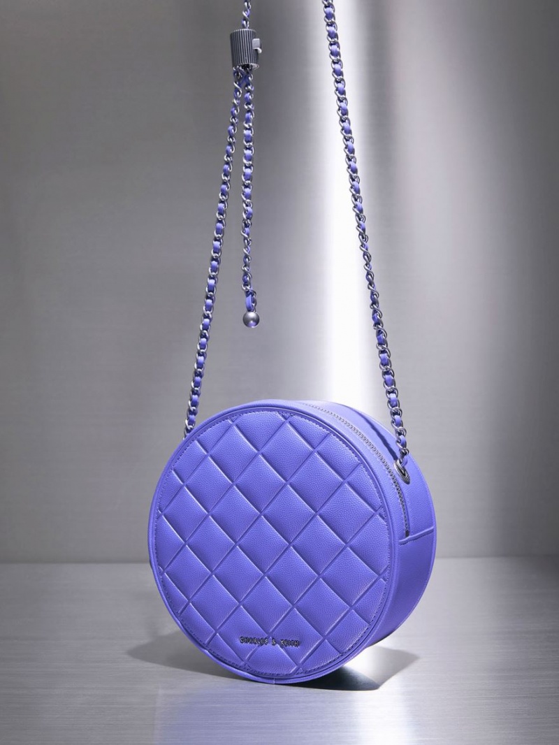 τσάντεσ ώμου Charles And Keith Kwan Καπιτονέ Circle μωβ | 96072-VOMF