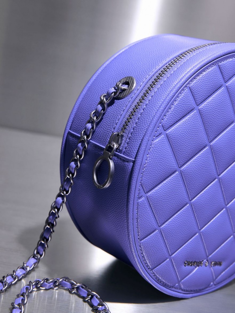 τσάντεσ ώμου Charles And Keith Kwan Καπιτονέ Circle μωβ | 96072-VOMF