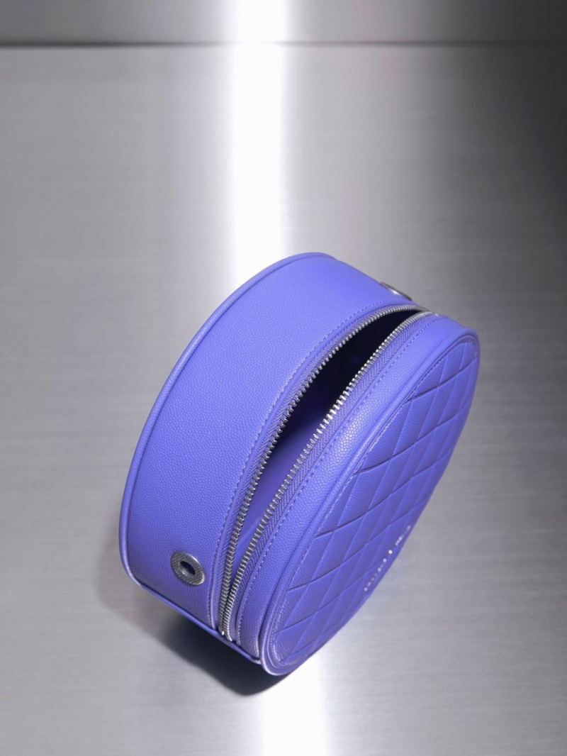 τσάντεσ ώμου Charles And Keith Kwan Καπιτονέ Circle μωβ | 96072-VOMF