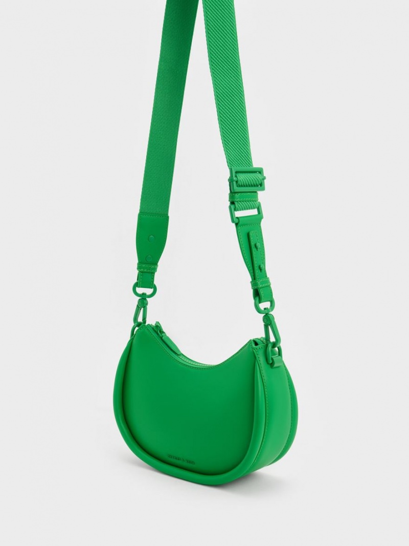 τσάντεσ ώμου Charles And Keith Lana Curved πρασινο | 28710-GVUC