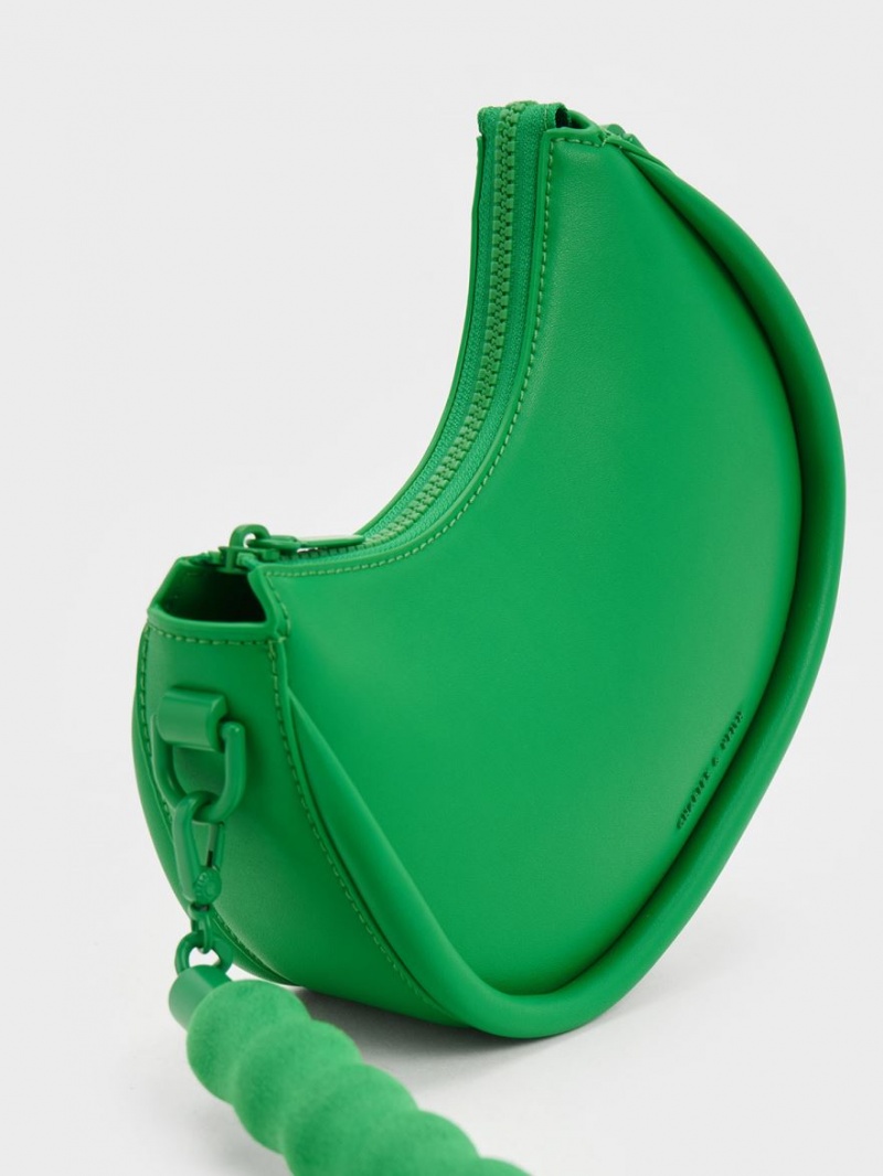 τσάντεσ ώμου Charles And Keith Lana Curved πρασινο | 28710-GVUC