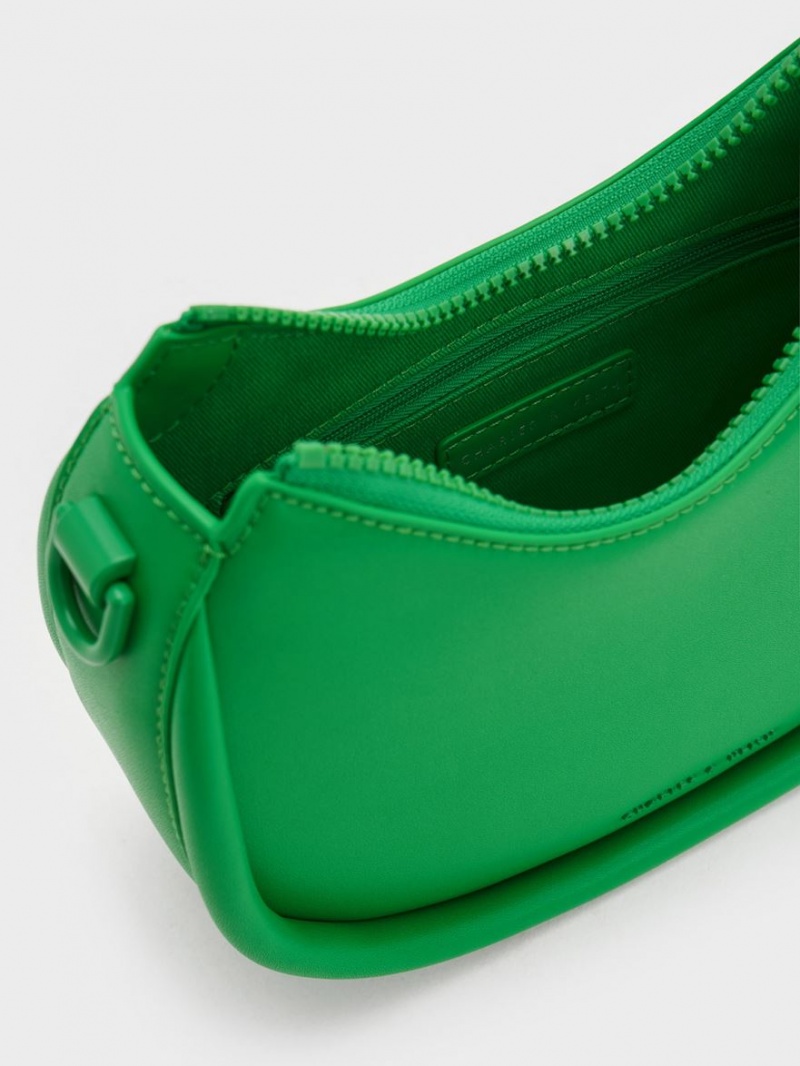τσάντεσ ώμου Charles And Keith Lana Curved πρασινο | 28710-GVUC