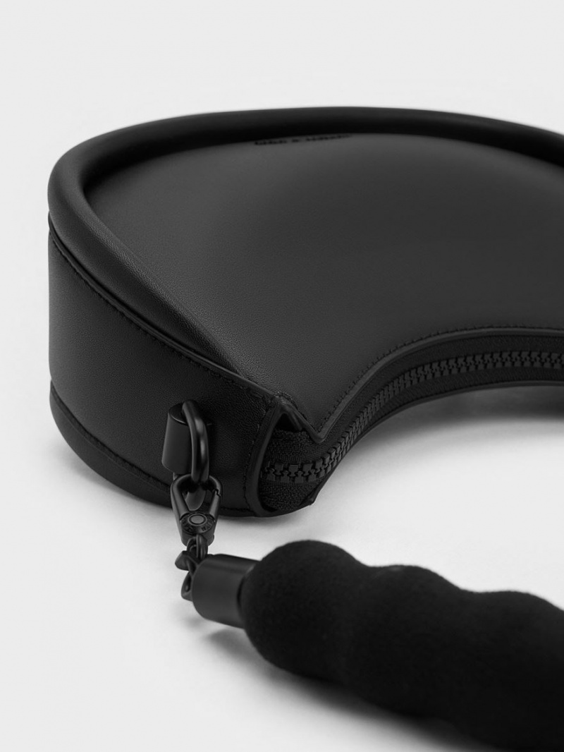 τσάντεσ ώμου Charles And Keith Lana Curved μαυρα | 43802-QHGL