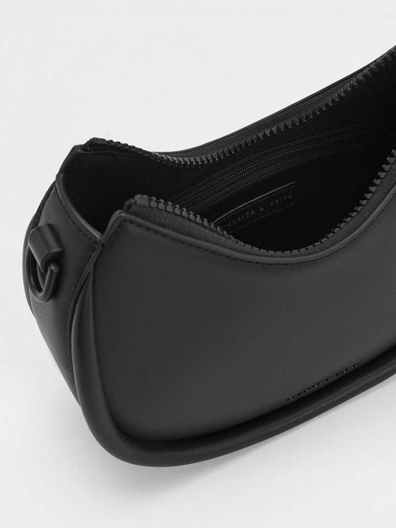 τσάντεσ ώμου Charles And Keith Lana Curved μαυρα | 43802-QHGL
