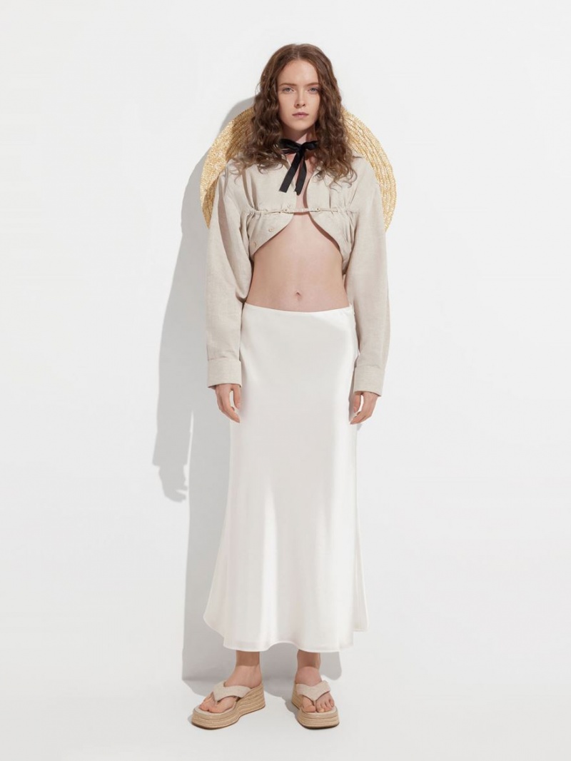 παπουτσια πλατφορμα Charles And Keith Linen εσπαντριγιεσ Στρινγκ Μπεζ | 29140-CLRE