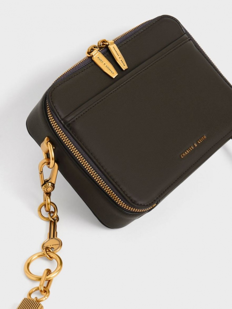 τσαντα χειροσ Charles And Keith Lock & Key Chain μαυρα | 17409-QBIY