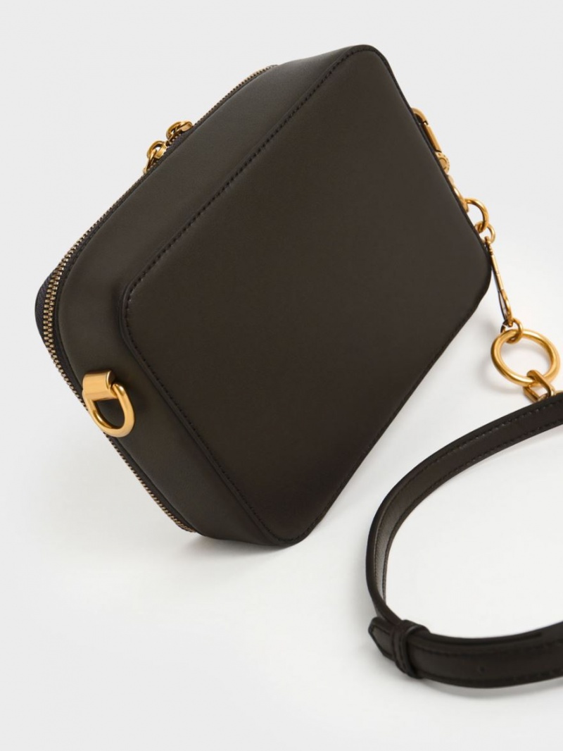 τσαντα χειροσ Charles And Keith Lock & Key Chain μαυρα | 17409-QBIY
