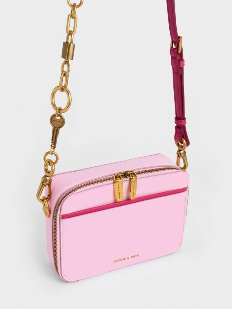 τσαντα χειροσ Charles And Keith Lock & Key Chain ροζ | 31927-ACPZ