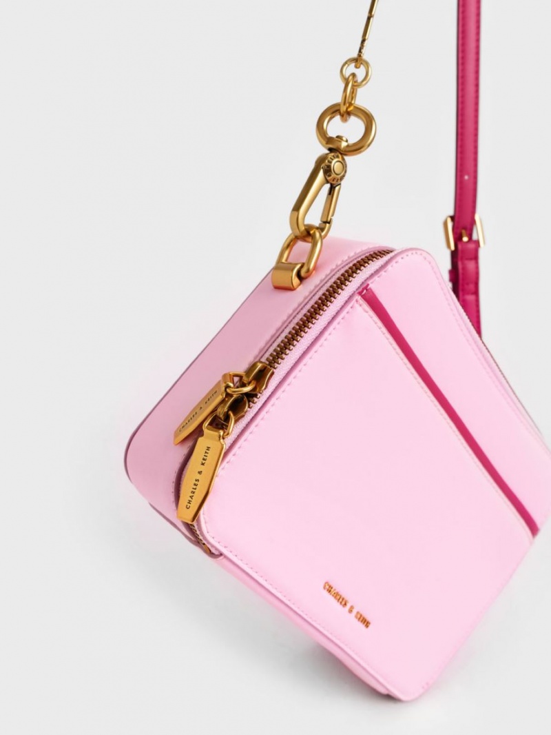 τσαντα χειροσ Charles And Keith Lock & Key Chain ροζ | 31927-ACPZ