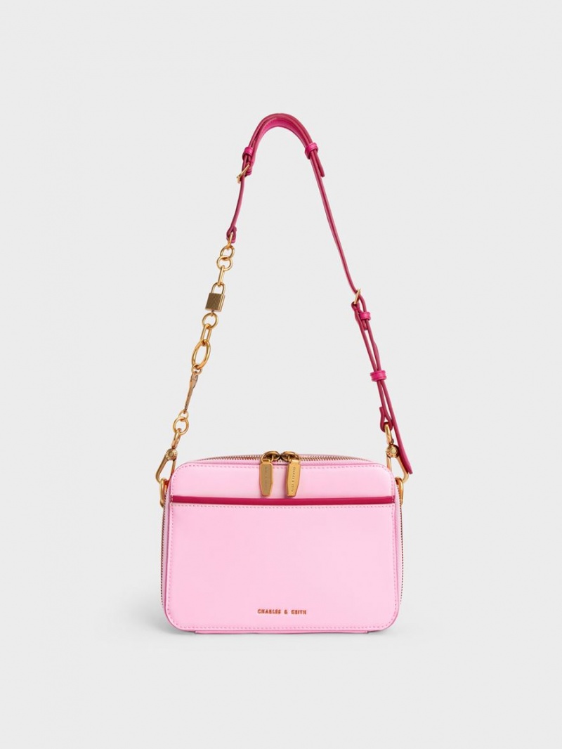 τσαντα χειροσ Charles And Keith Lock & Key Chain ροζ | 31927-ACPZ