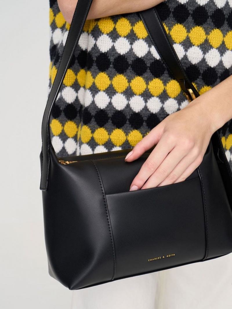 τσάντεσ ώμου Charles And Keith Lorain μαυρα | 23706-ONMS