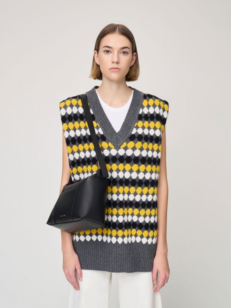 τσάντεσ ώμου Charles And Keith Lorain μαυρα | 23706-ONMS