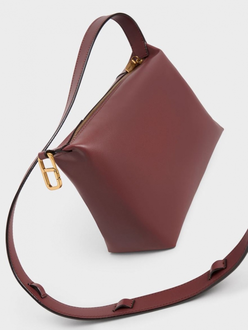 τσάντεσ ώμου Charles And Keith Lorain σοκολάτα | 24368-YSHI