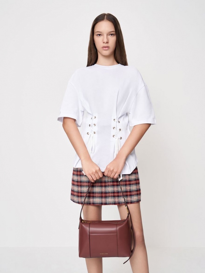 τσάντεσ ώμου Charles And Keith Lorain σοκολάτα | 24368-YSHI