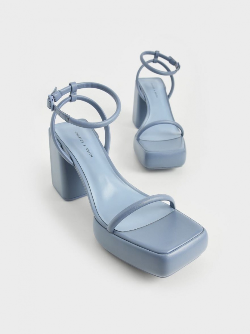 μποτα πλατφορμα Charles And Keith Lucile Calf μπλε | 41398-CWYE