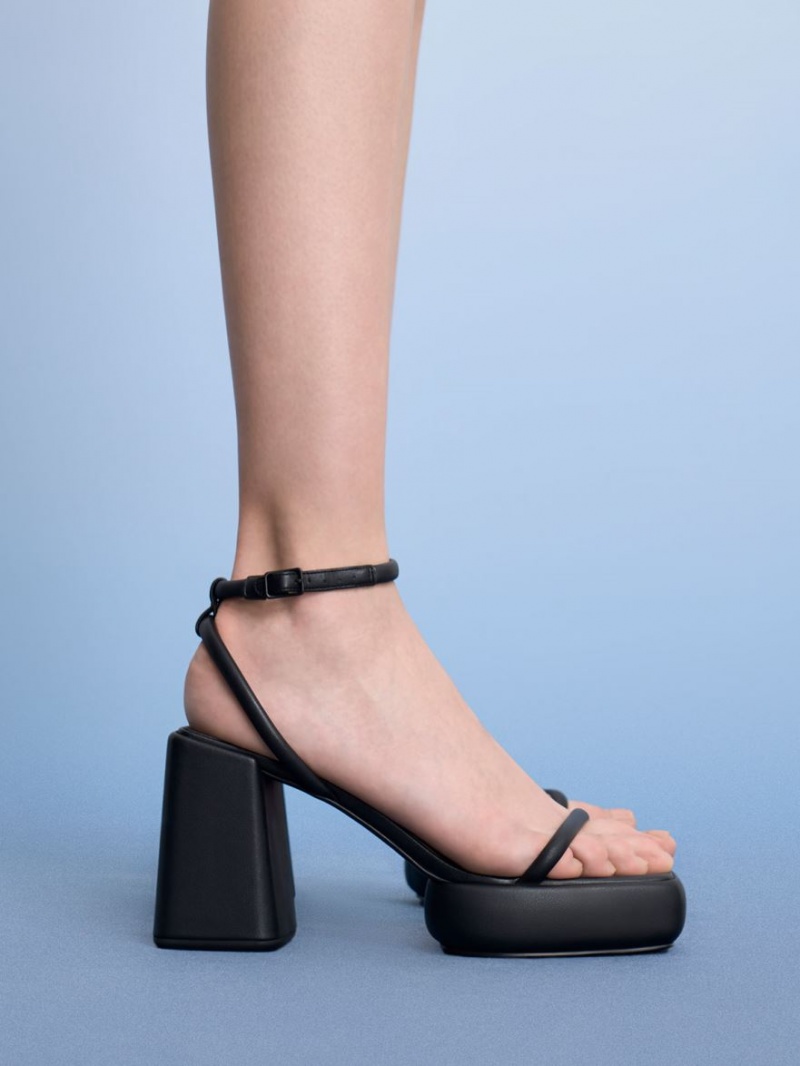 μποτα πλατφορμα Charles And Keith Lucile Calf μαυρα | 47830-JHVW