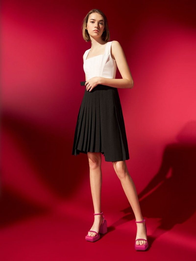 Πεδιλα Πλατφορμεσ Charles And Keith Lucile Satin κοκκινα | 29816-AZRE