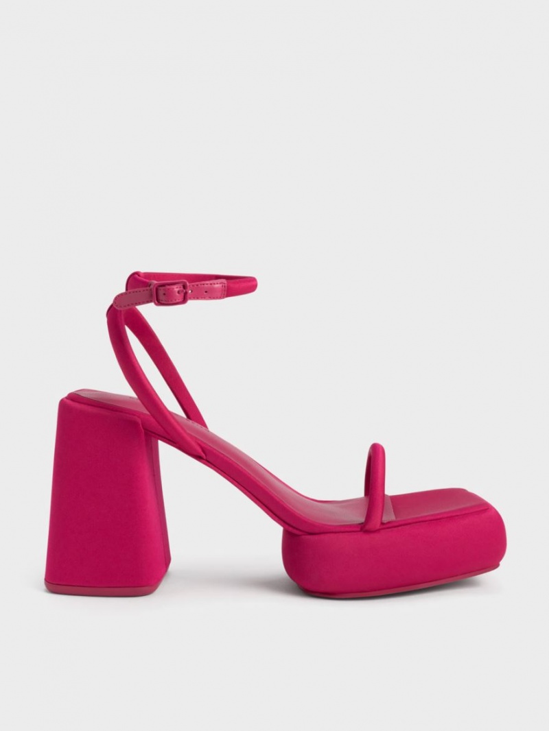 Πεδιλα Πλατφορμεσ Charles And Keith Lucile Satin κοκκινα | 29816-AZRE