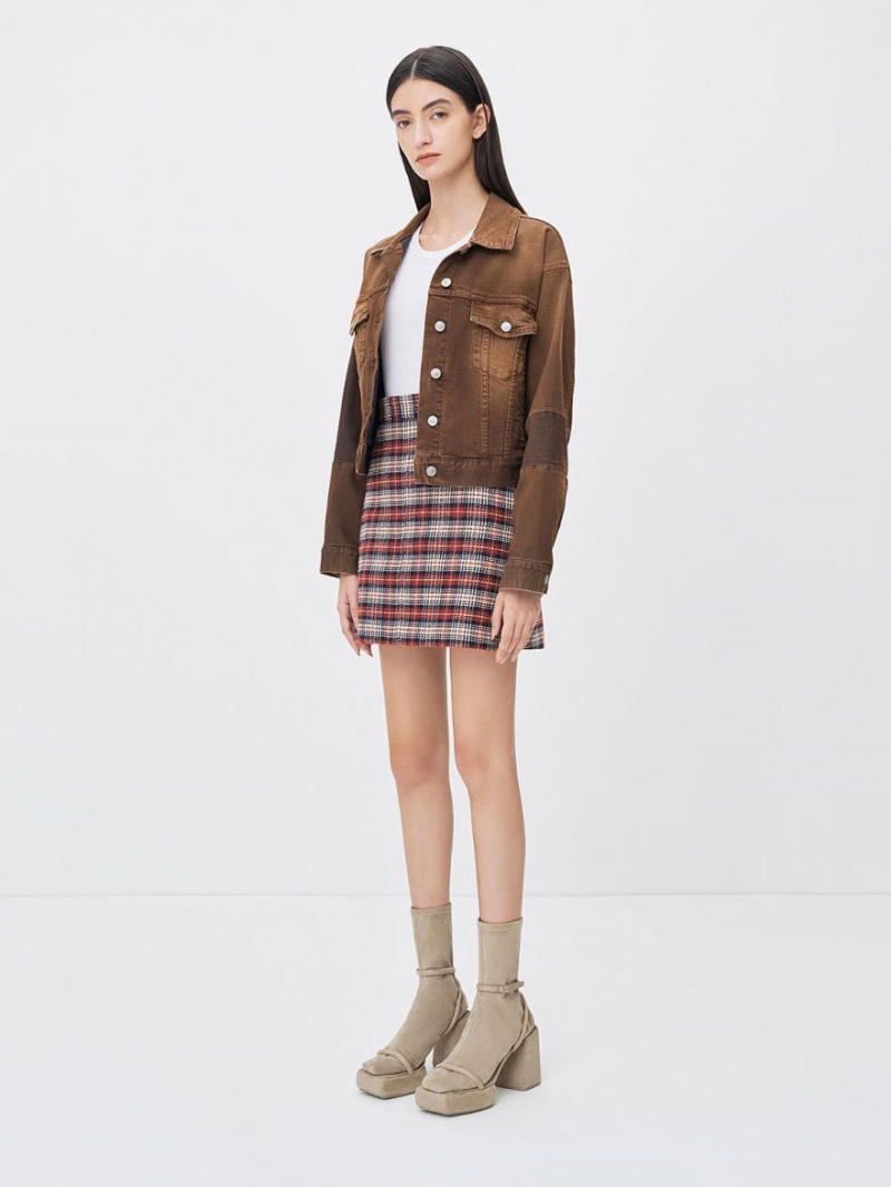 μποτα πλατφορμα Charles And Keith Lucile Textured Calf Μπεζ | 47206-FQBJ