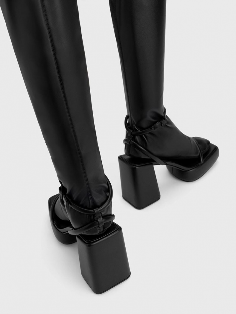 ψηλεσ μποτεσ Charles And Keith Lucile Thigh μαυρα | 32910-FPOS