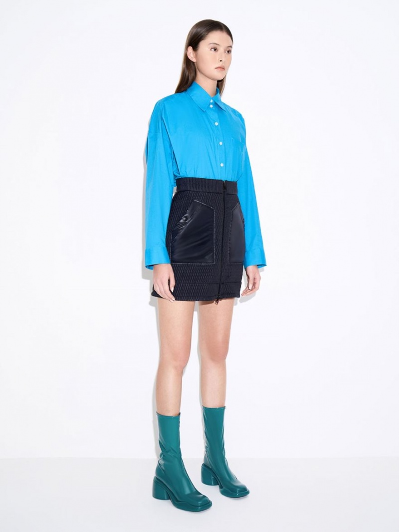 μποτεσ τακουνια Charles And Keith Lula λουστρινι Χοντρός Calf τυρκουάζ | 24570-XKOR