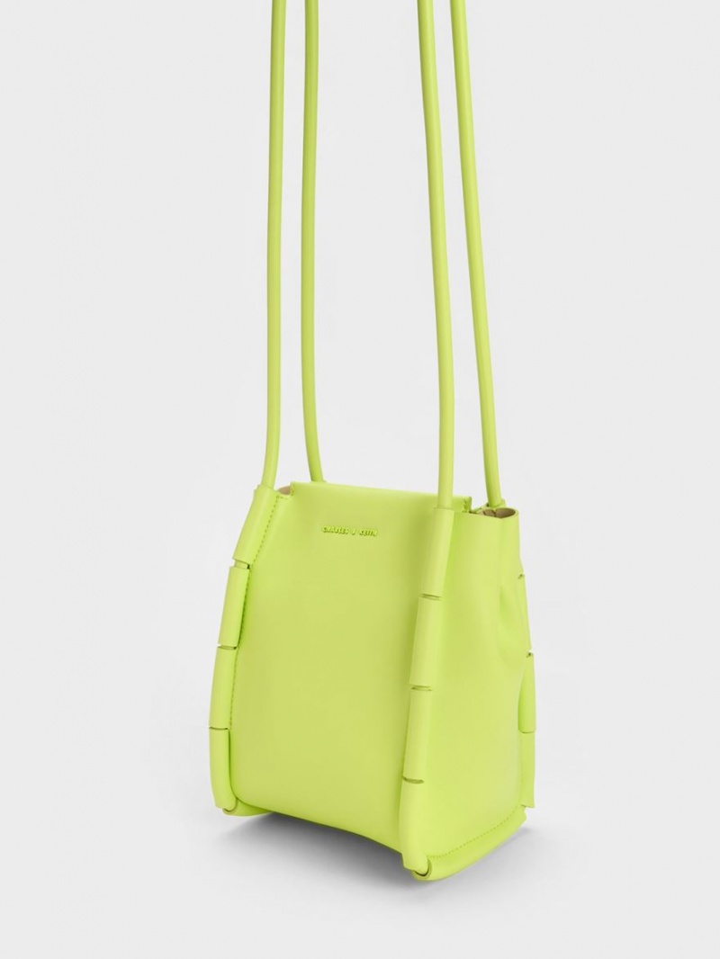 τσάντεσ ώμου Charles And Keith Machina Rectangular κίτρινα | 14597-RYUD