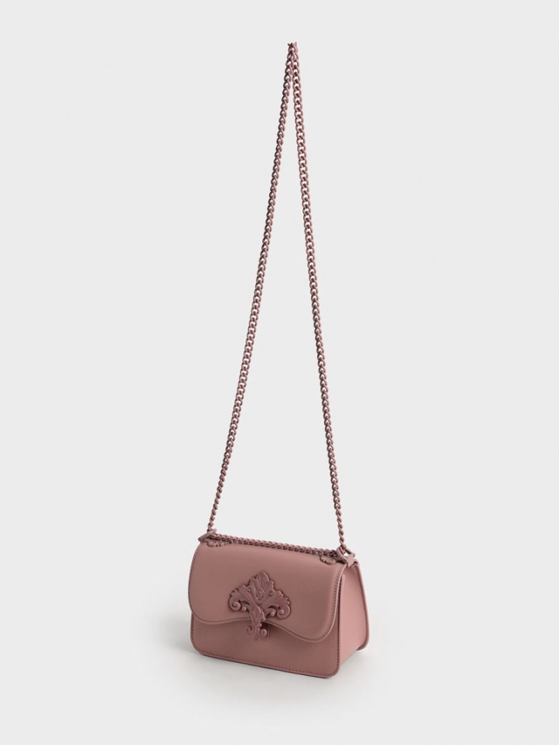 τσάντεσ χιαστί Charles And Keith Meriah Chain λουρακια μωβ | 37125-JCEP