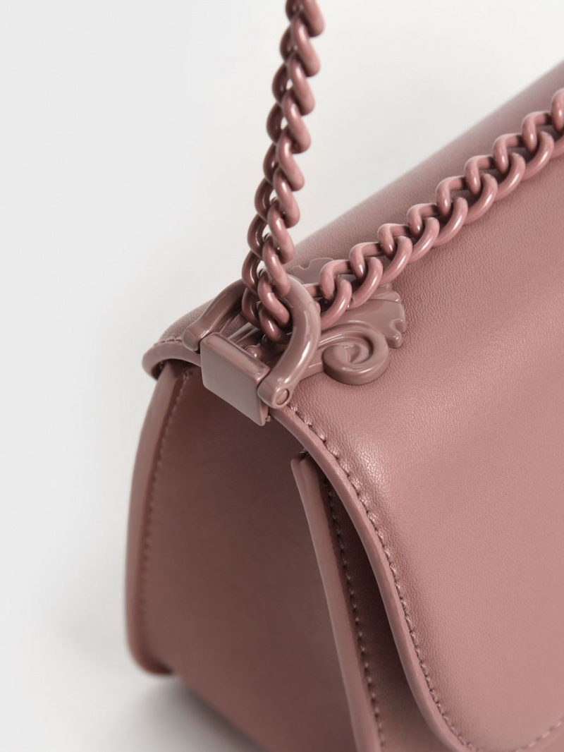 τσάντεσ χιαστί Charles And Keith Meriah Chain λουρακια μωβ | 37125-JCEP