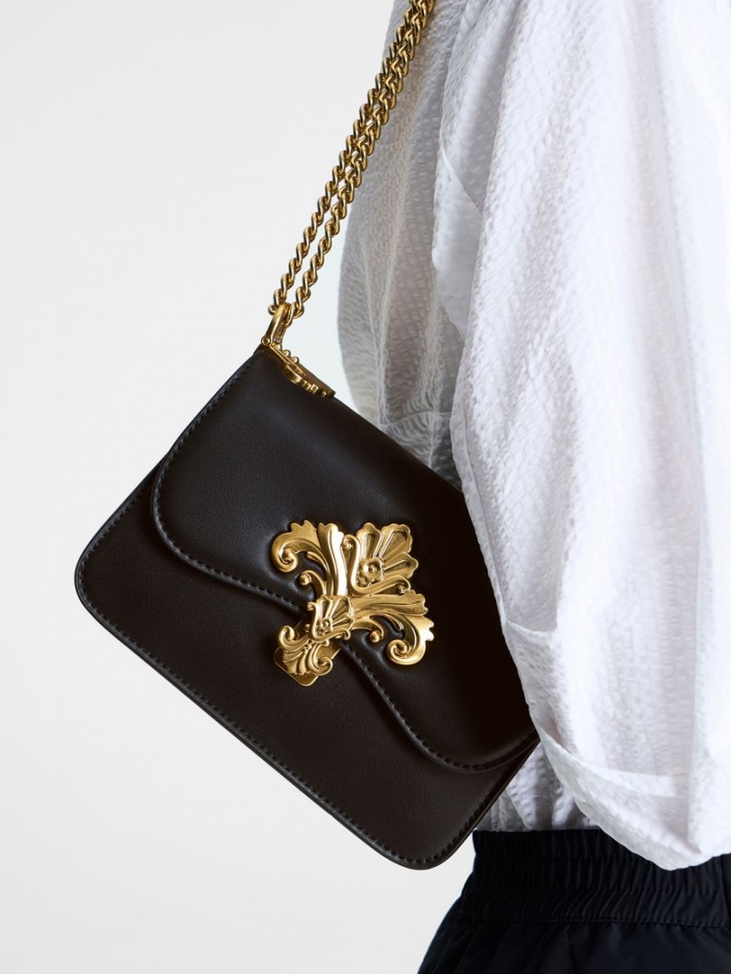 τσάντεσ χιαστί Charles And Keith Meriah Chain λουρακια μαυρα | 52019-NIBA