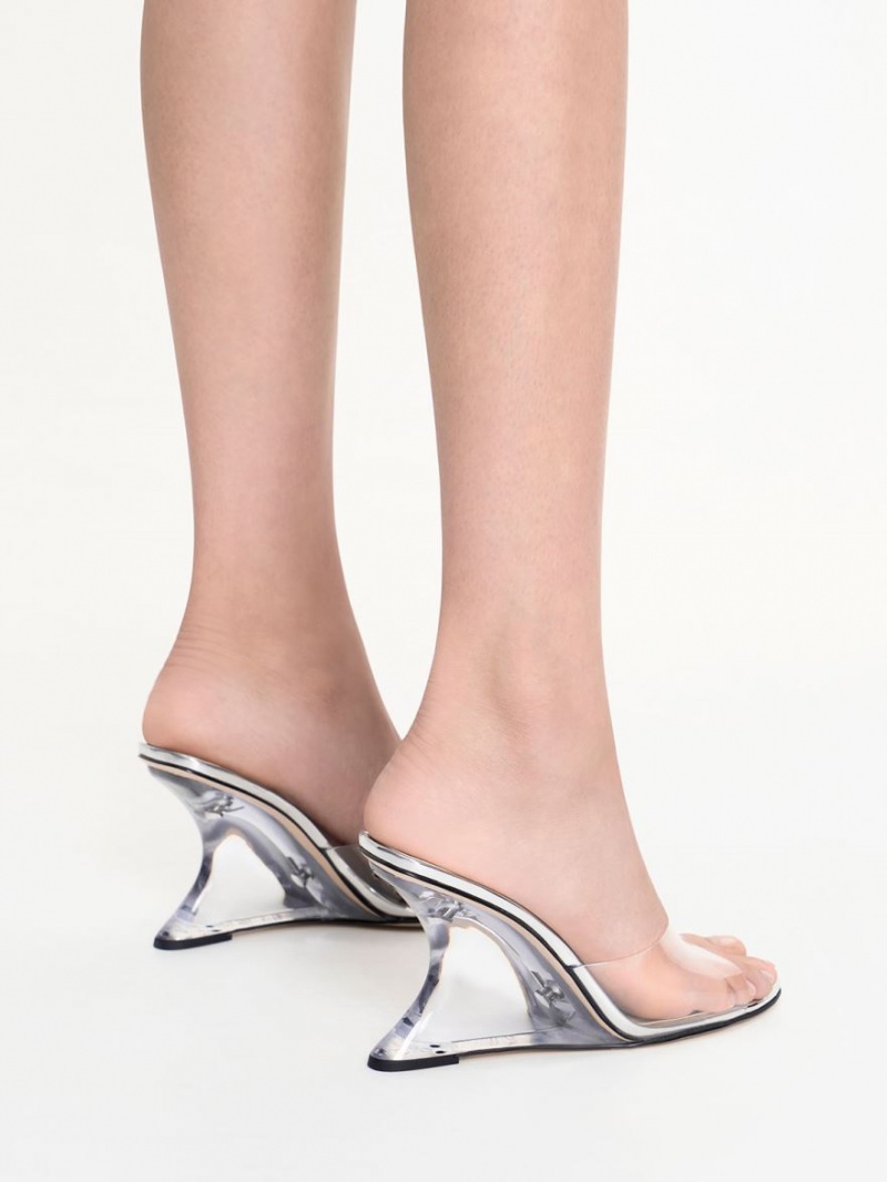 παπουτσια πλατφορμα Charles And Keith Metallic Sculptural Heel ασημι | 68573-FOMT