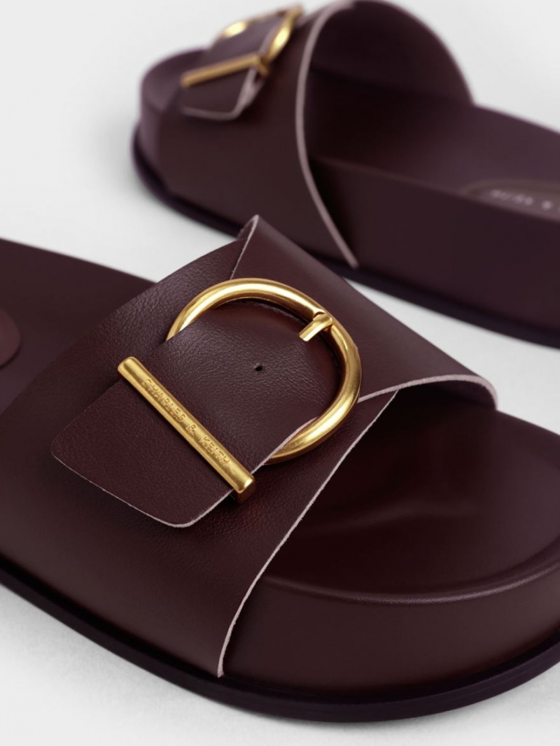 Πεδιλα Πλατφορμεσ Charles And Keith Metallic πόρπης καφε | 92514-OYJH