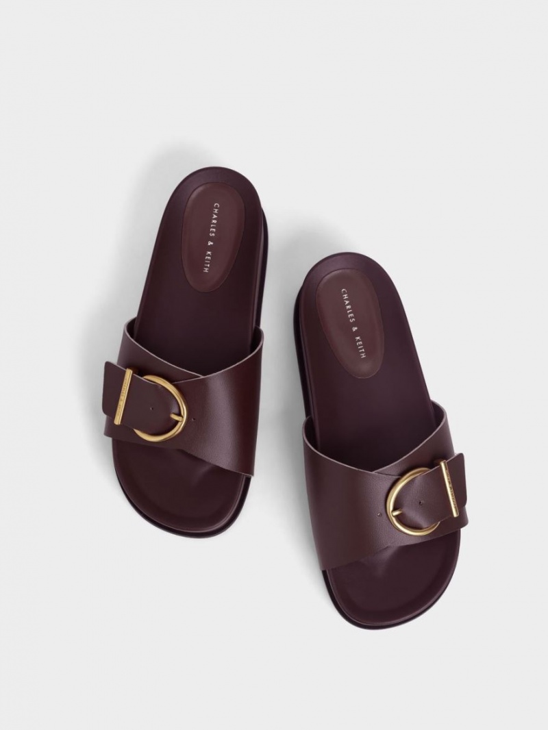Πεδιλα Πλατφορμεσ Charles And Keith Metallic πόρπης καφε | 92514-OYJH