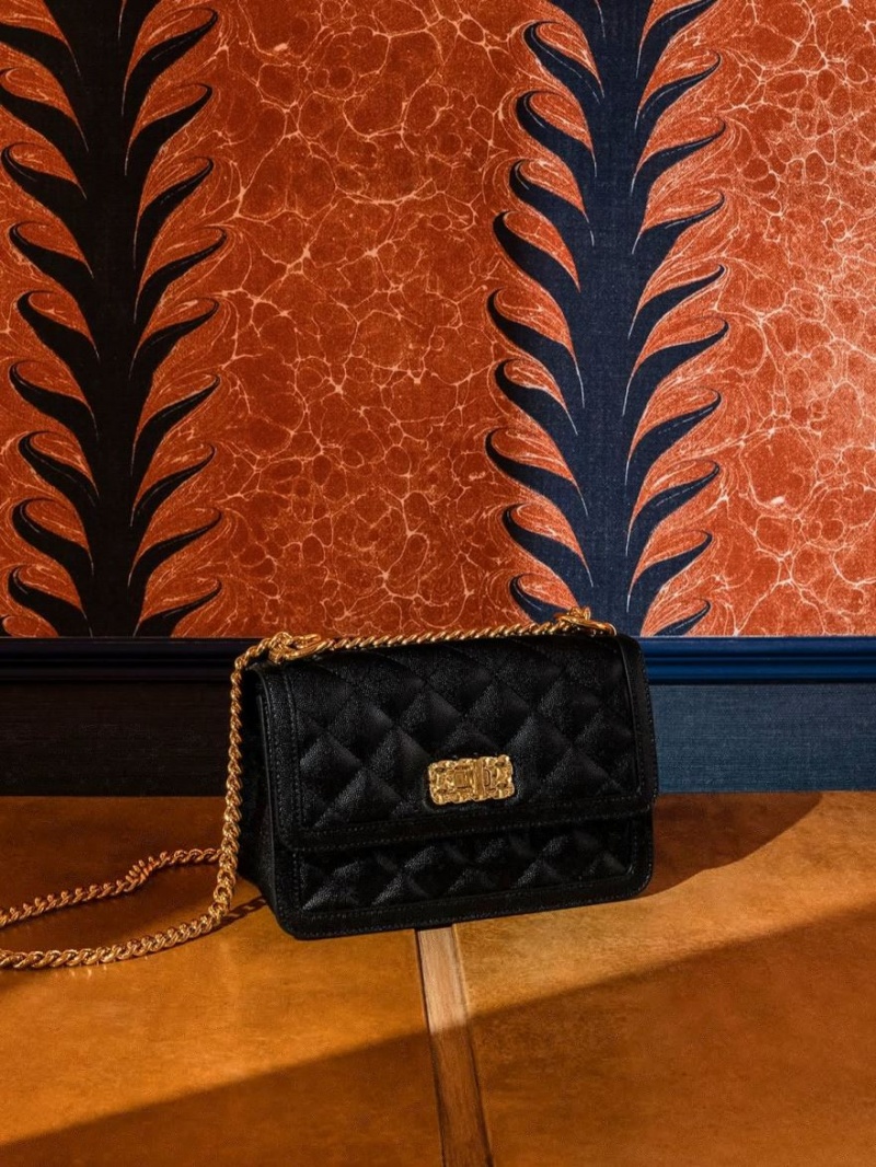 τσάντεσ ώμου Charles And Keith Micaela Καπιτονέ Chain μαυρα | 40193-JIUQ