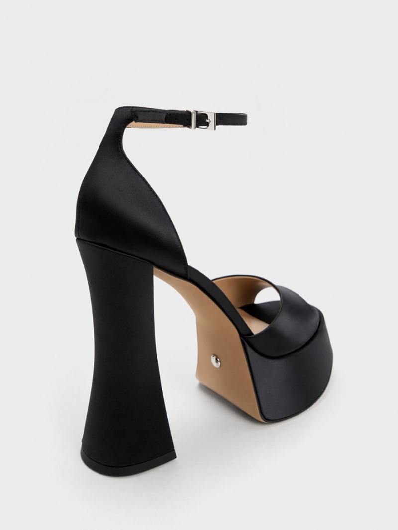 Πεδιλα Πλατφορμεσ Charles And Keith Michelle Recycled Polyester μαυρα | 21958-BOMX