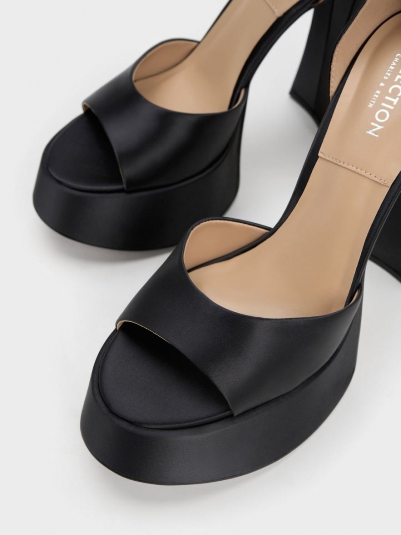 Πεδιλα Πλατφορμεσ Charles And Keith Michelle Recycled Polyester μαυρα | 21958-BOMX