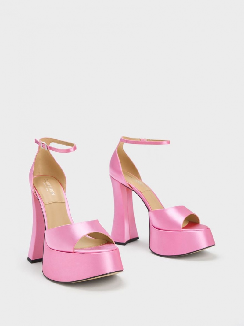 Πεδιλα Πλατφορμεσ Charles And Keith Michelle Recycled Polyester ροζ | 34981-RATV
