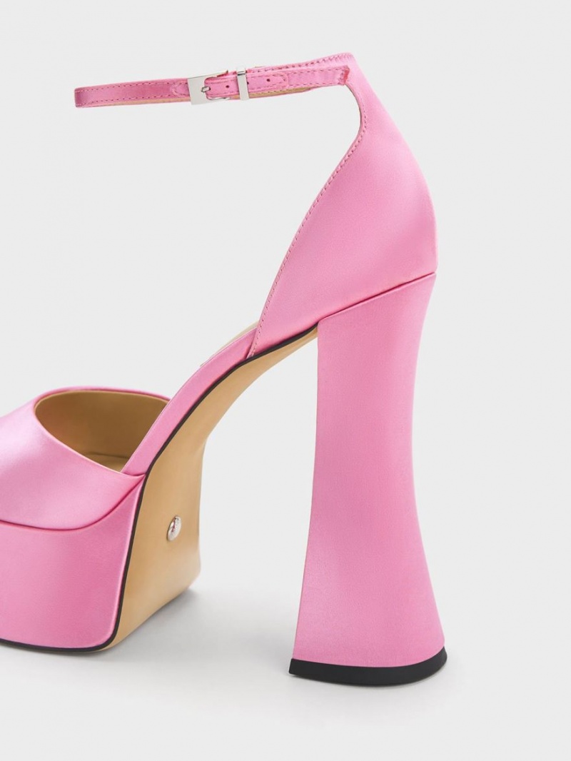 Πεδιλα Πλατφορμεσ Charles And Keith Michelle Recycled Polyester ροζ | 34981-RATV