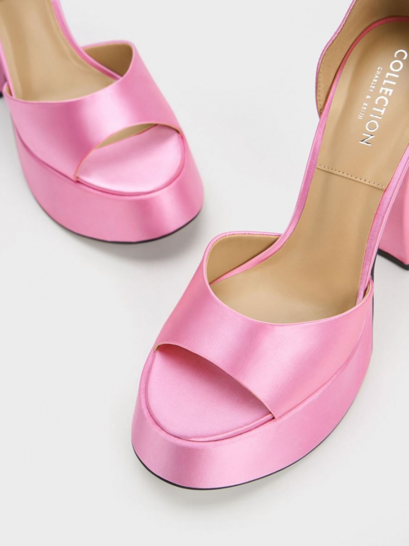 Πεδιλα Πλατφορμεσ Charles And Keith Michelle Recycled Polyester ροζ | 34981-RATV