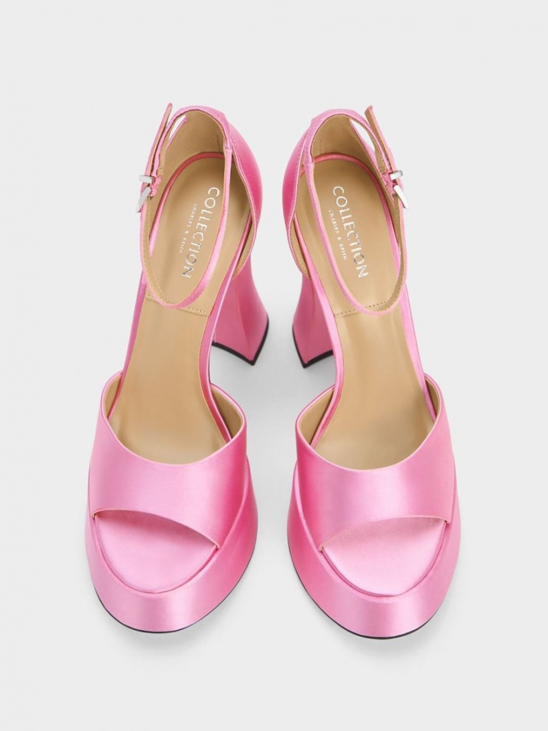 Πεδιλα Πλατφορμεσ Charles And Keith Michelle Recycled Polyester ροζ | 34981-RATV