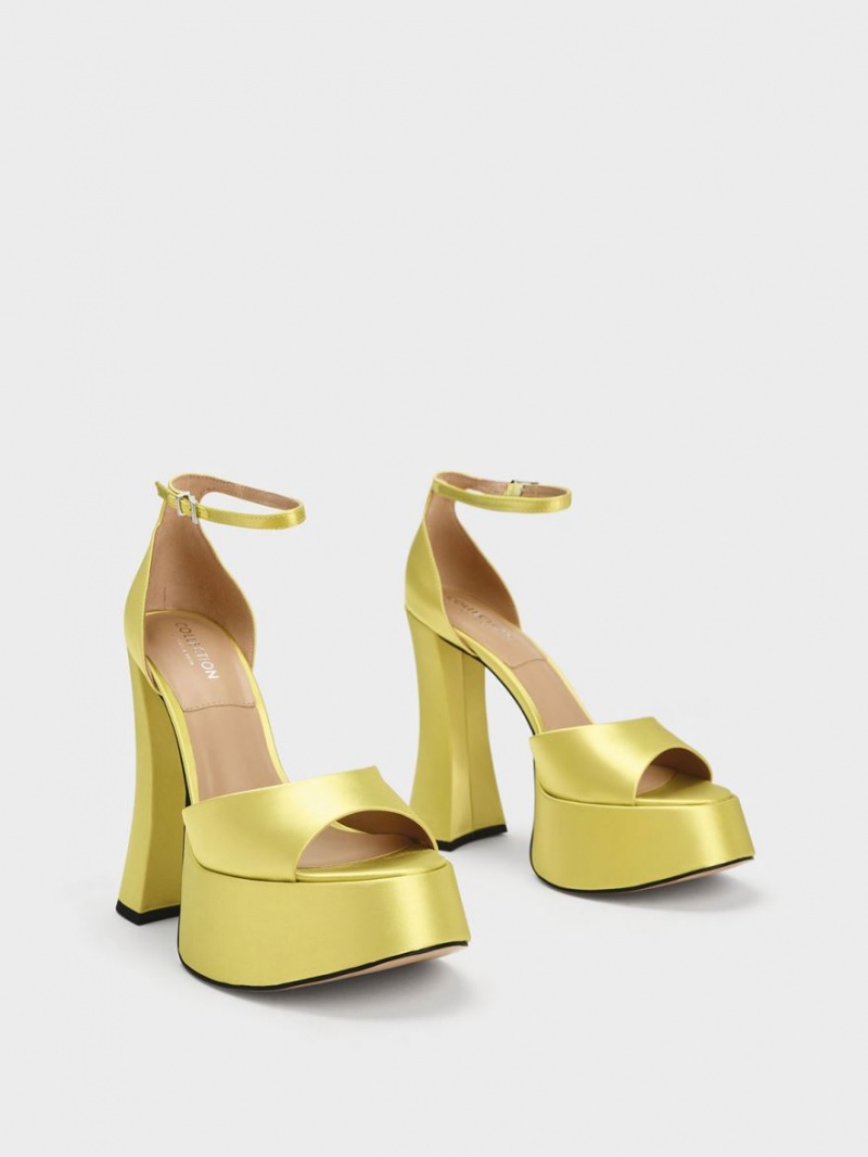 Πεδιλα Πλατφορμεσ Charles And Keith Michelle Recycled Polyester ανοιχτο πρασινο | 25701-IUEC