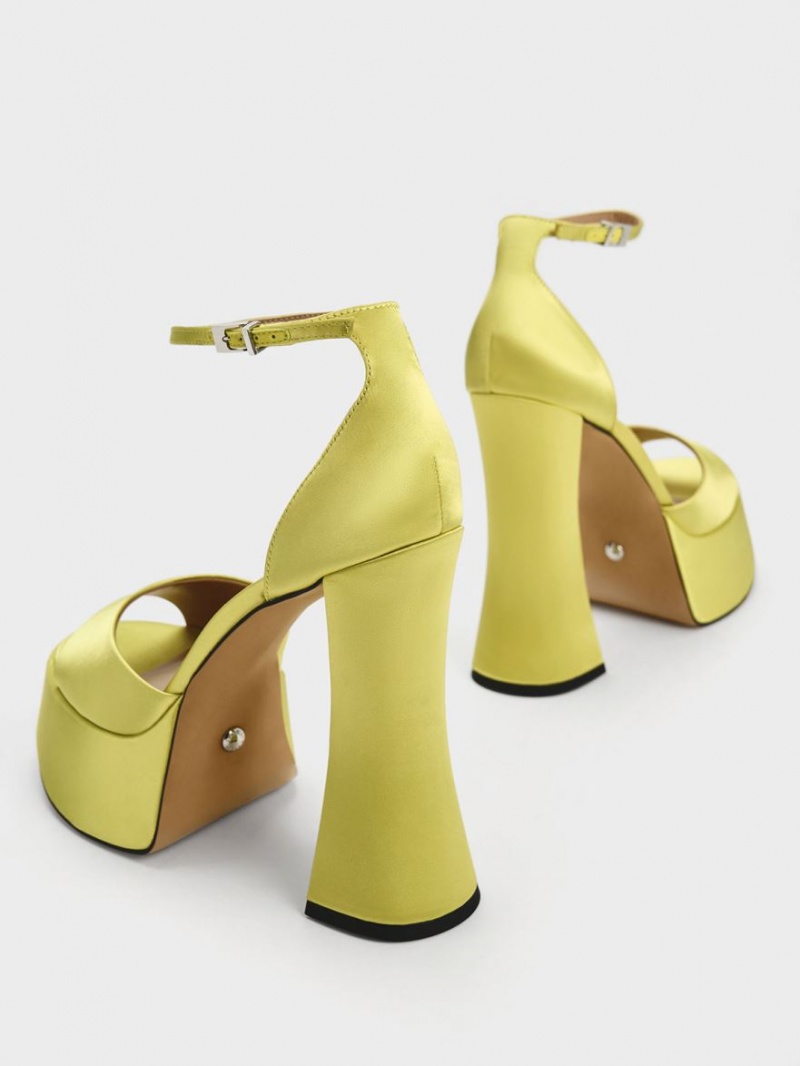 Πεδιλα Πλατφορμεσ Charles And Keith Michelle Recycled Polyester ανοιχτο πρασινο | 25701-IUEC