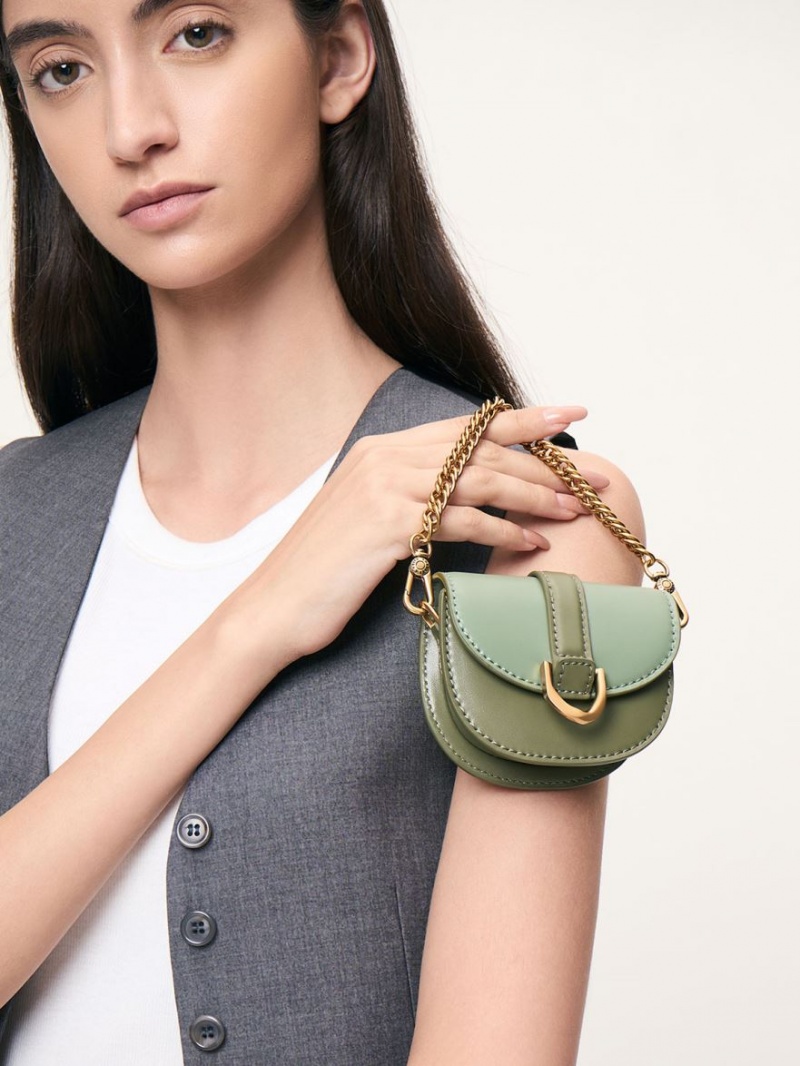 Τσάντες Σέλας Charles And Keith Micro Gabine Two-Tone​ Ελιά | 02365-WTPA
