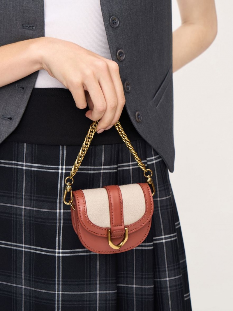 Τσάντες Σέλας Charles And Keith Micro Gabine Two-Tone​ σκούρο κοκκινα | 75142-XBGH